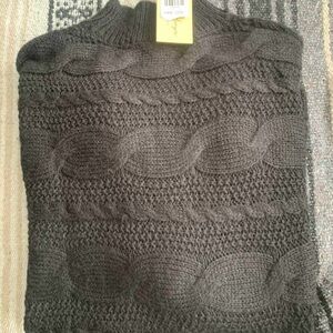 Black Cable Knit Shaw sweater